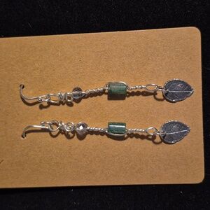 Sapphireskies Designs Sterling Silver Kyanite Green Fluorite Earrings
